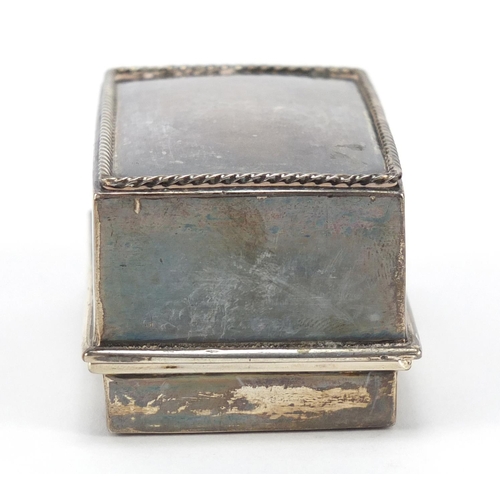 158 - Rectangular silver box and cover, by Greenwood & Watts, London 1933, 6.5cm wide, 92.7g