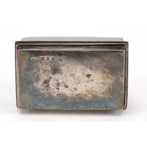 158 - Rectangular silver box and cover, by Greenwood & Watts, London 1933, 6.5cm wide, 92.7g