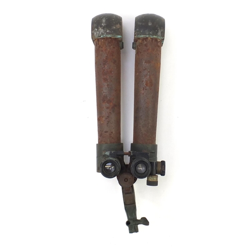 910 - Pair of German military World War II donkey ear binoculars by Wetzlar, numbered H/6400 262298, 50cm ... 