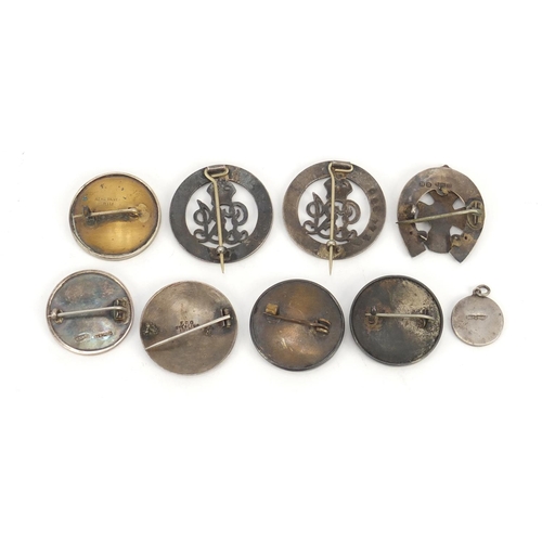 208 - Seven British Military silver brooches and a pendant including two Services Rendered, three with mot... 