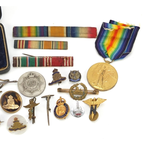 55 - British militaria including a World War I Victory medal awarded to 44489.2.A.M.C.LAMBERT.R.F.C., bad... 