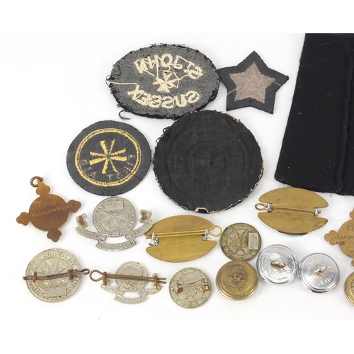 604 - St John Ambulance memorabilia including badges, buttons and cloth patches