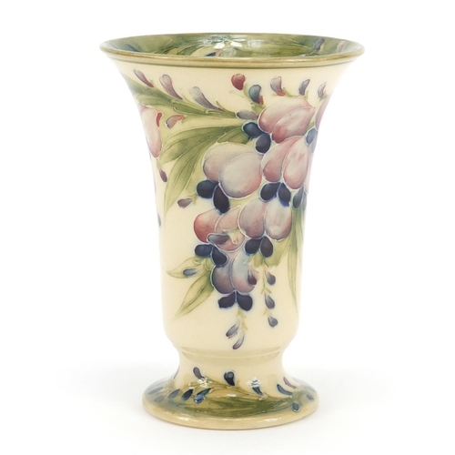1 - Early William Moorcroft for Macintyre fluted vase hand painted with Wisteria, 14.5cm high