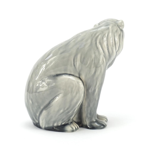 4 - Minton pottery polar bear having a grey glaze, 14cm high