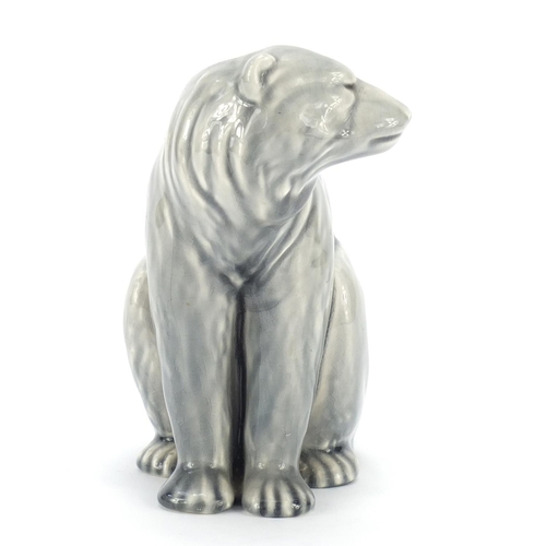 4 - Minton pottery polar bear having a grey glaze, 14cm high