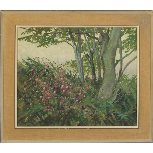 480 - William Henry Innes - The hedgerow, signed oil on canvas laid on board, inscribed at the Mall galler... 