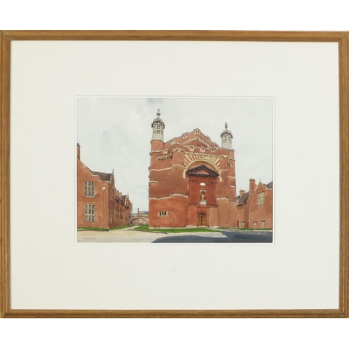 262 - John Newberry 2000 - Big School, Christ's Hospital, Horsham, signed watercolour, mounted, framed and... 