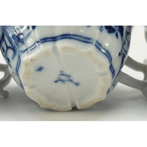 462 - Eight Meissen coffee cups and saucers, hand painted in the Blue Onion pattern, crossed sword marks t... 