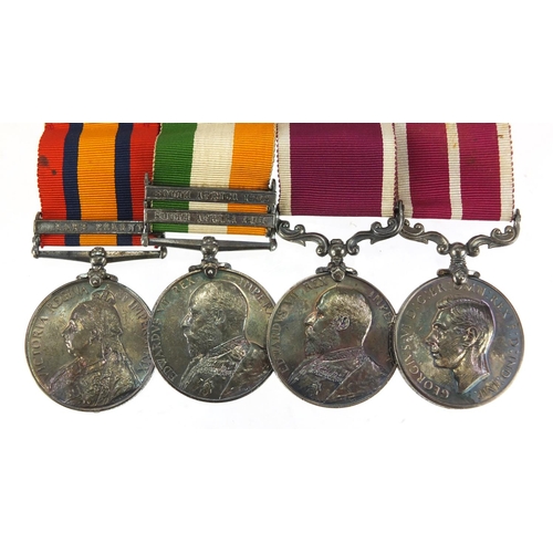 52 - Victorian and later British military four medal group comprising Queen's South Africa medal with Cap... 