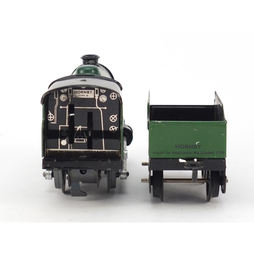 893 - Hornby O gauge tinplate clockwork locomotive with tender numbered 45746