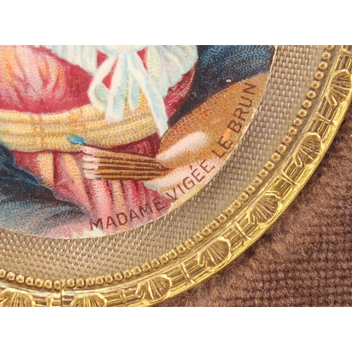 1547 - Oval portrait miniature of Madame Vigee le Brun, mounted and framed, 6.5cm x 4.5cm