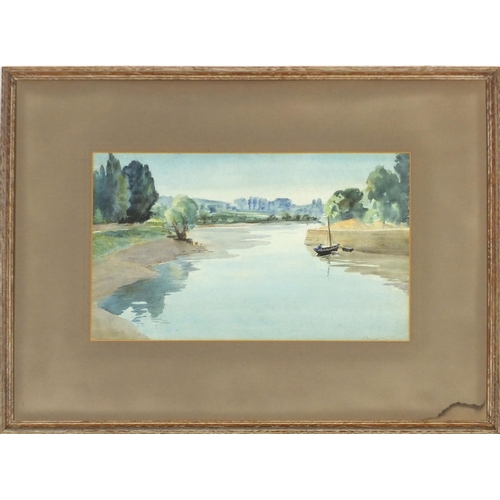 437 - Harold Latham - The River point Aven Brittany, watercolour, Royal Institute of Painters in Watercolo... 