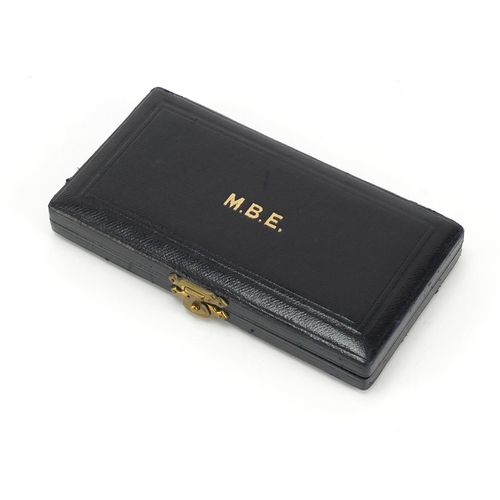 908 - George VI MBE with tooled leather case