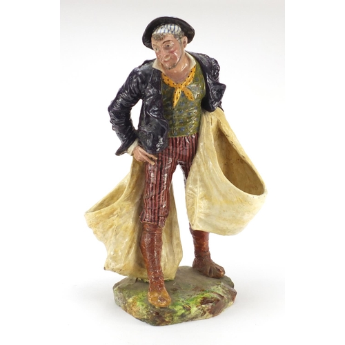 468 - Large Italian pottery figure of a fisherman by Cacciapouti, 60cm high