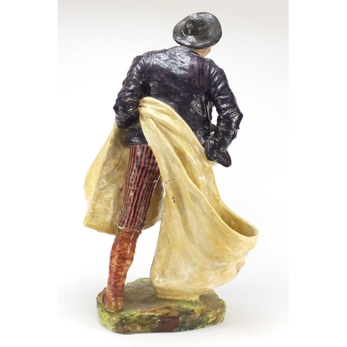 468 - Large Italian pottery figure of a fisherman by Cacciapouti, 60cm high