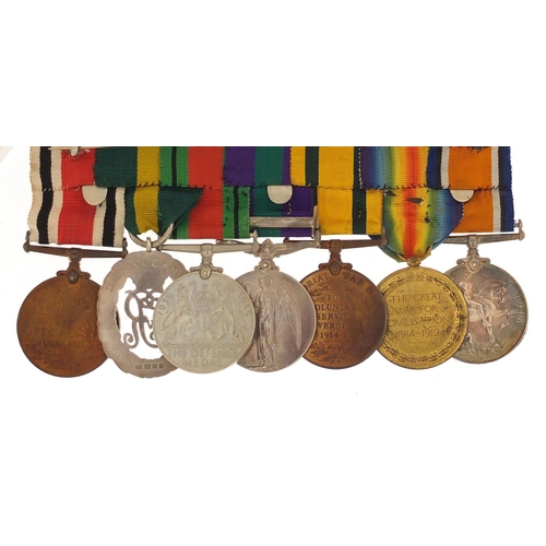 903 - British military World War I and World War II seven medal group with dress medals and photographs of... 