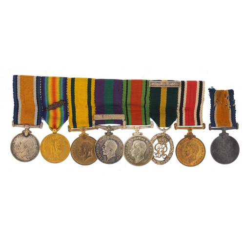 903 - British military World War I and World War II seven medal group with dress medals and photographs of... 