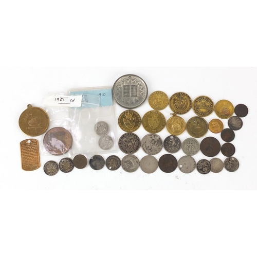 1545 - 18th century and later British and world coinage and tokens, some silver including shillings