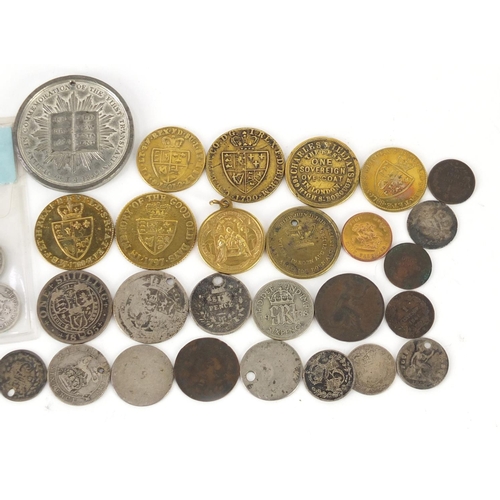 1545 - 18th century and later British and world coinage and tokens, some silver including shillings