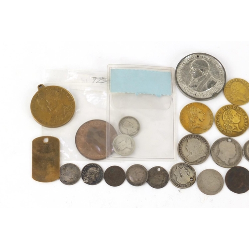 1545 - 18th century and later British and world coinage and tokens, some silver including shillings