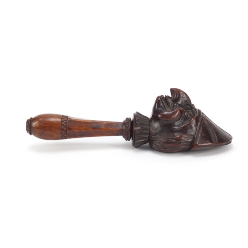 187 - Antique carved Black Forest nutcracker in the form of a bear's head, 20cm in length