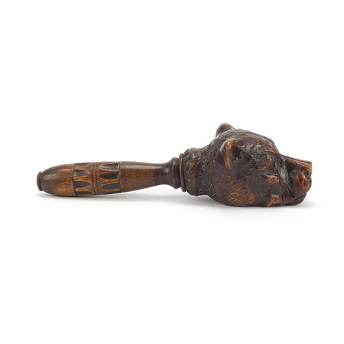 187 - Antique carved Black Forest nutcracker in the form of a bear's head, 20cm in length