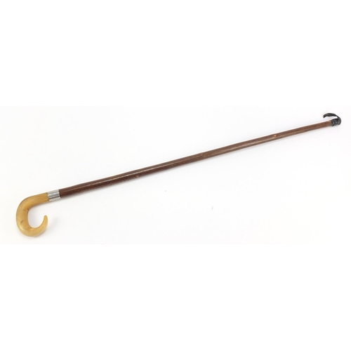 349 - Naturalistic walking stick with rhinoceros horn handle, 94cm in length