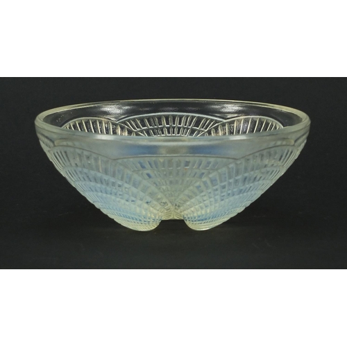 681 - René Lalique Coquilles opalescent glass bowl engraved R Lalique France, numbered 3204, 13cm in diame... 