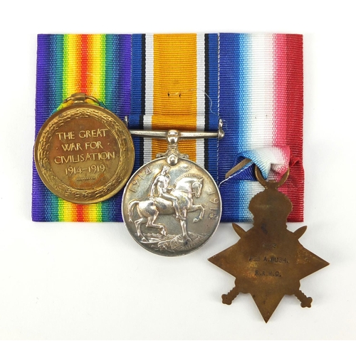 54 - British military World War I trio with Mons Star, the pair awarded to 2.LIEUT.A.G.PUGH.R.A.F., the S... 