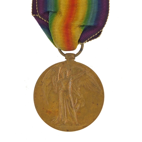 422 - British military World War I Victory medal and Death Plaque with paperwork, the Victory medal awarde... 