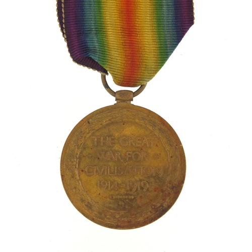 422 - British military World War I Victory medal and Death Plaque with paperwork, the Victory medal awarde... 