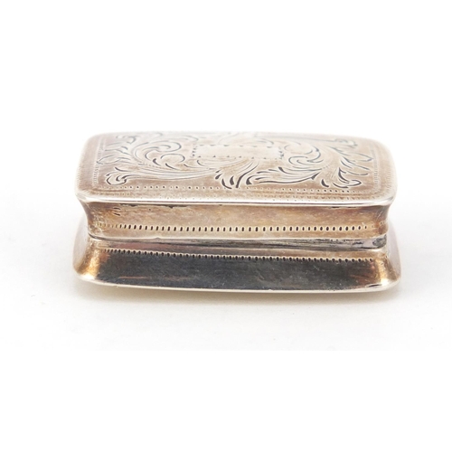 323 - William IV silver vinaigrette with gilt interior by Joseph Willmore, Birmingham 1837, 3.2cm wide, 12... 