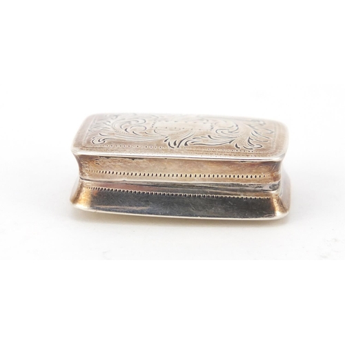 323 - William IV silver vinaigrette with gilt interior by Joseph Willmore, Birmingham 1837, 3.2cm wide, 12... 