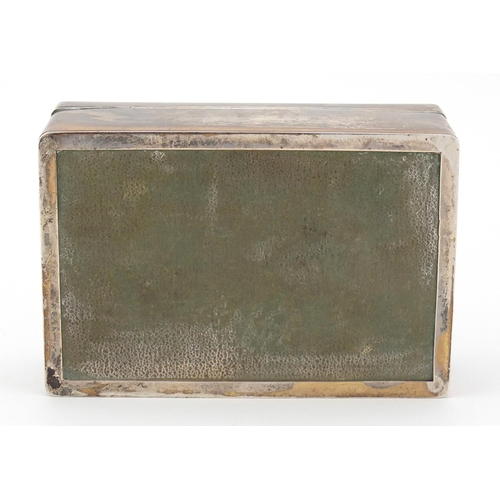 210 - British Military World War II silver cigar box, the hinged lid engraved Presented to Captain H Argyl... 