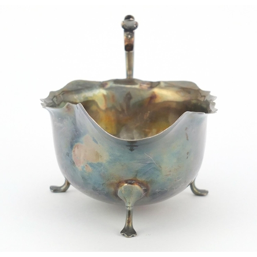 507 - George V silver sauce boat raised on three feet, by Adie Brothers Ltd, Chester 1926, 14cm in length,... 