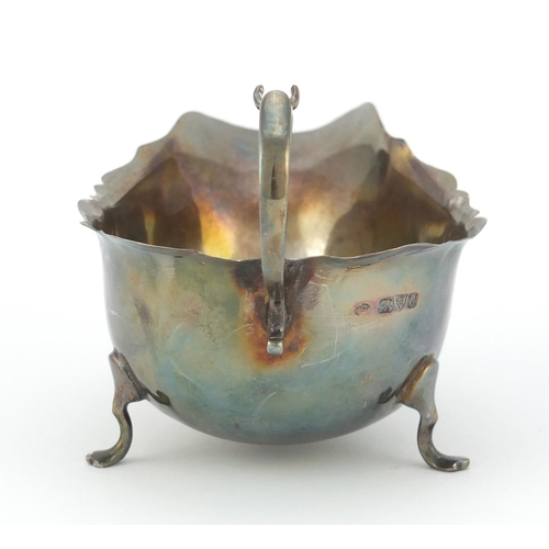 507 - George V silver sauce boat raised on three feet, by Adie Brothers Ltd, Chester 1926, 14cm in length,... 