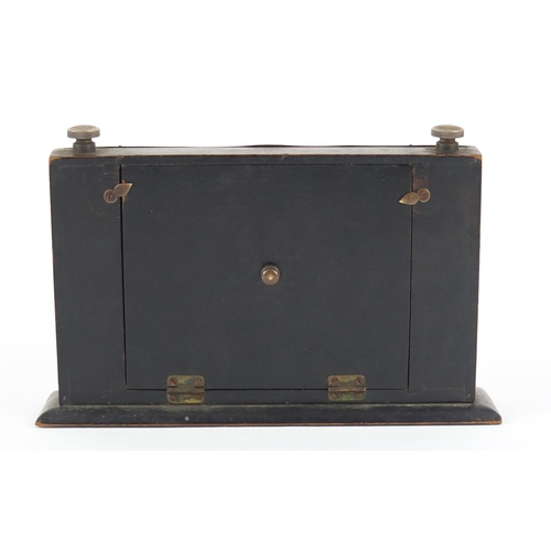 84 - George V rectangular silver mounted and ebonised perpetual desk calendar by WJ Myatt & Co, Birmingha... 