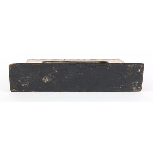 84 - George V rectangular silver mounted and ebonised perpetual desk calendar by WJ Myatt & Co, Birmingha... 