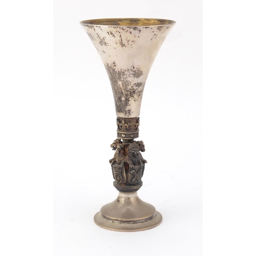 156 - Aurum silver and gilt King's College chapel goblet by Hector Miller, limited edition 32/500, 16.5cm ... 