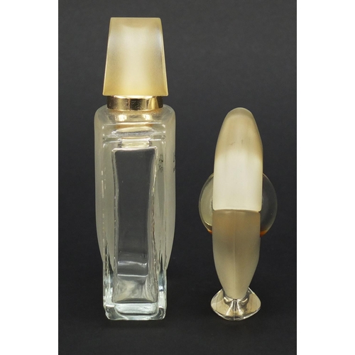 685 - Two glass perfume bottles comprising Lalique and Pablo Picasso, the largest 11.5cm high