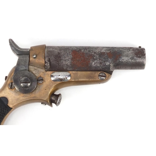 432 - 19th century American single shot Derringer by Eben T Starr dated May 10th 1864