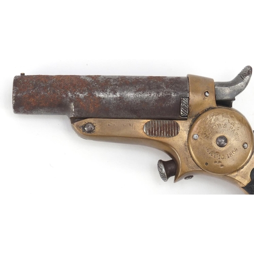 432 - 19th century American single shot Derringer by Eben T Starr dated May 10th 1864