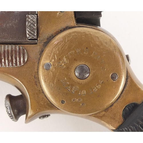 432 - 19th century American single shot Derringer by Eben T Starr dated May 10th 1864