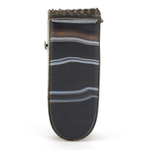 293 - Victorian agate vesta case, 7.5cm high