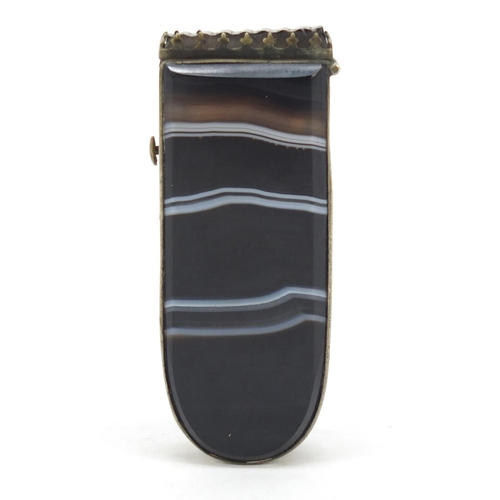 293 - Victorian agate vesta case, 7.5cm high