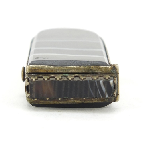 293 - Victorian agate vesta case, 7.5cm high