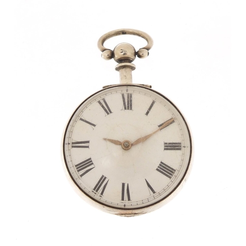 440 - Victorian silver gentlemen's open face pocket watch, the fusée movement numbered 10548, the case hal... 