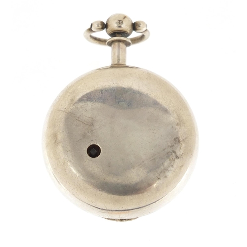 440 - Victorian silver gentlemen's open face pocket watch, the fusée movement numbered 10548, the case hal... 