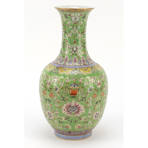 69 - Good Chinese porcelain vase, finely hand painted in the famille rose palette with flower baskets and... 