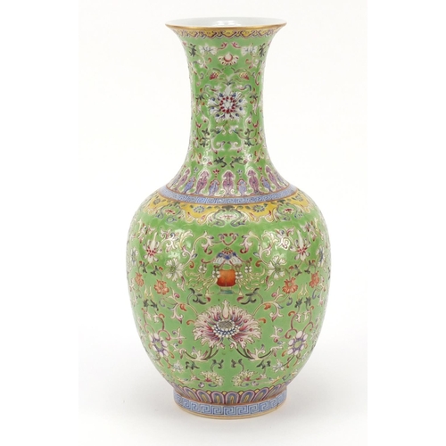 69 - Good Chinese porcelain vase, finely hand painted in the famille rose palette with flower baskets and... 